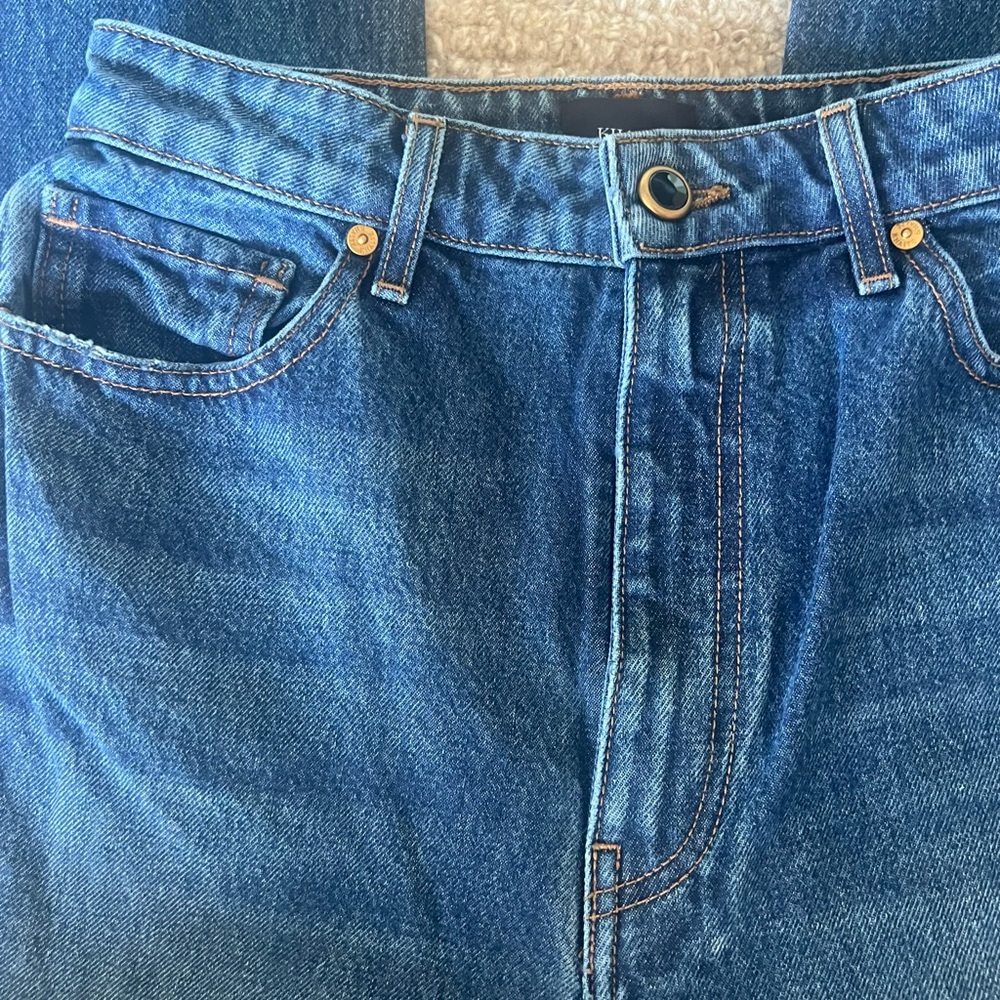 KHAITE Danielle 100% cotton jeans in mid-blue, size 27 - Picture 10 of 15